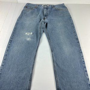 Levi's Jeans Men's 33 x 29* 505 Regular Straight Leg Blue Faded Distressed Denim